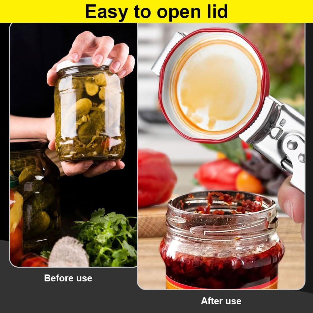 Jar Opener for Weak Hands, 2026 New Adjustable Stainless Steel Jar Opener, Upgrade Multifunctional Stainless Steel Can Opener, Jar Lid Gripper Bottle Opener Kitchen Accessories (1)