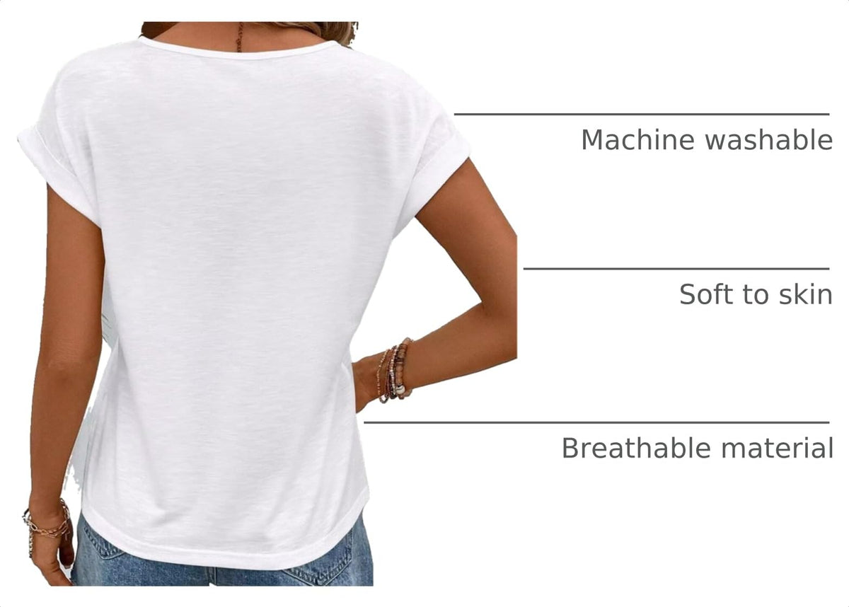 Bliwov Womens Tops Cute Lace Cap Sleeve T Shirts Summer Casual White