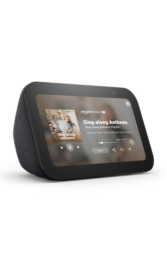 Amazon Echo Show 5 (newest model), Smart display, Designed for Alexa+, 2x the bass and clearer sound, Charcoal