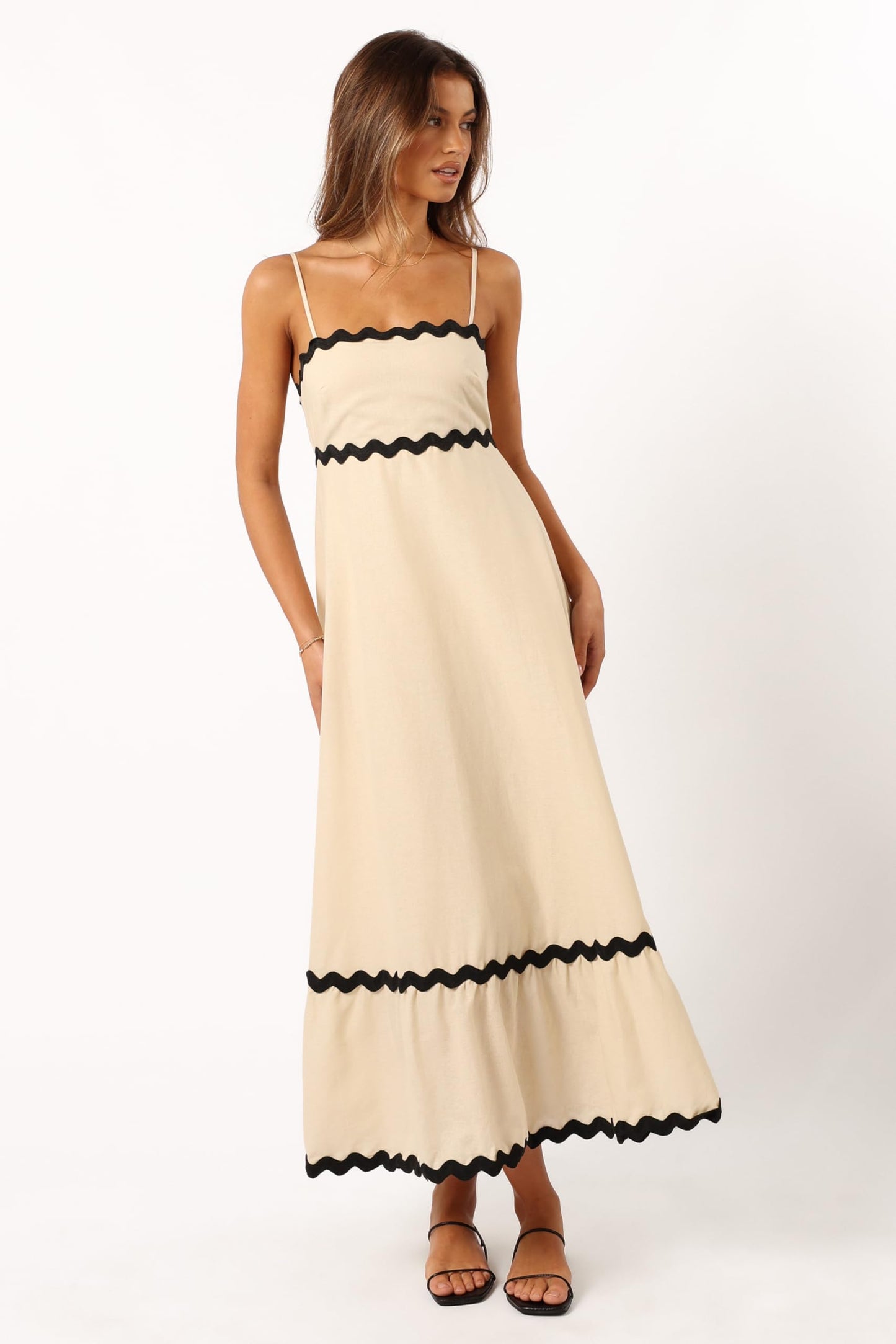 Yana Maxi Dress - Cream Black L