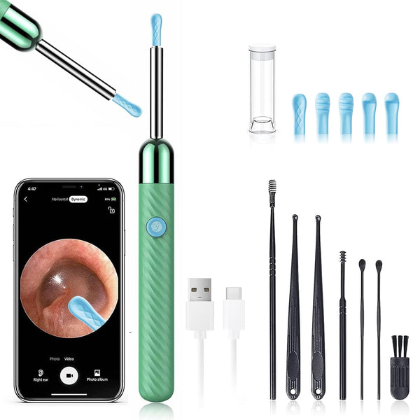 LEIPUT Earwax Remover Tool with 8 Pcs Ear Set - Ear Canal Cleaner with 1080P Camera