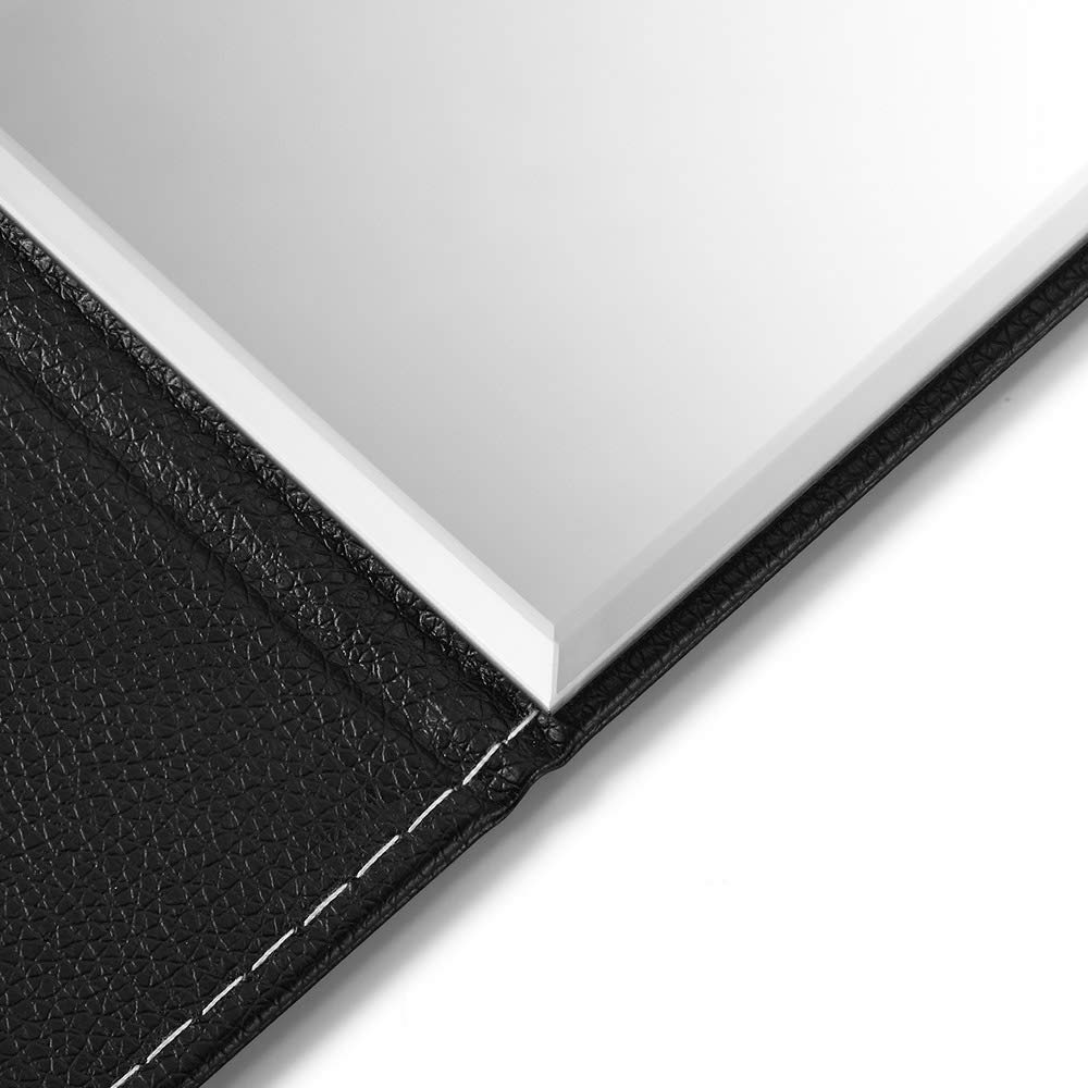 EFAILY Folding Travel Mirror, PU Portable Adjustable Rectangular Ultrathin Mirror, for Travel, Camping,Home(6.4W×5.3L)