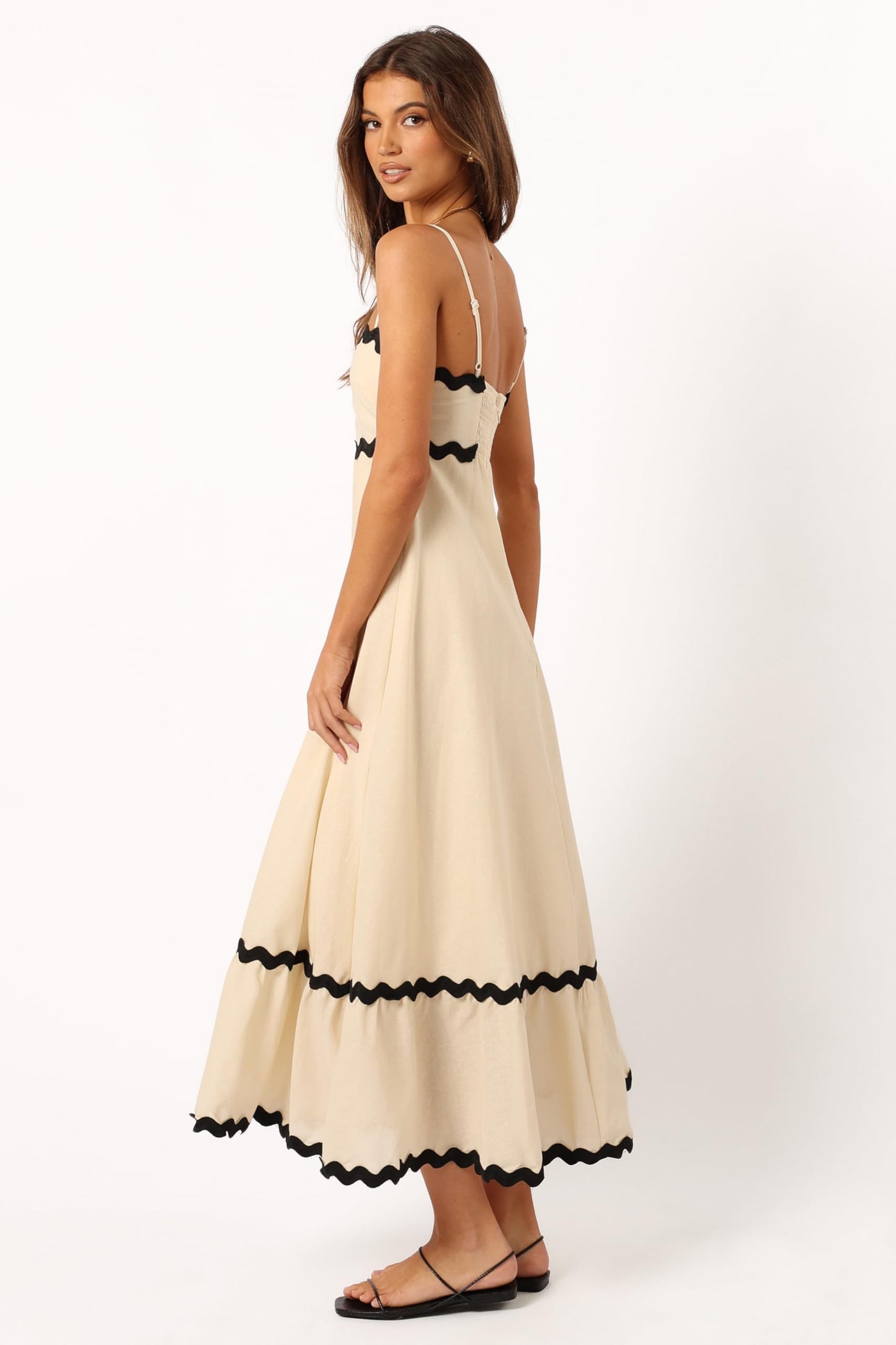 Yana Maxi Dress - Cream Black L