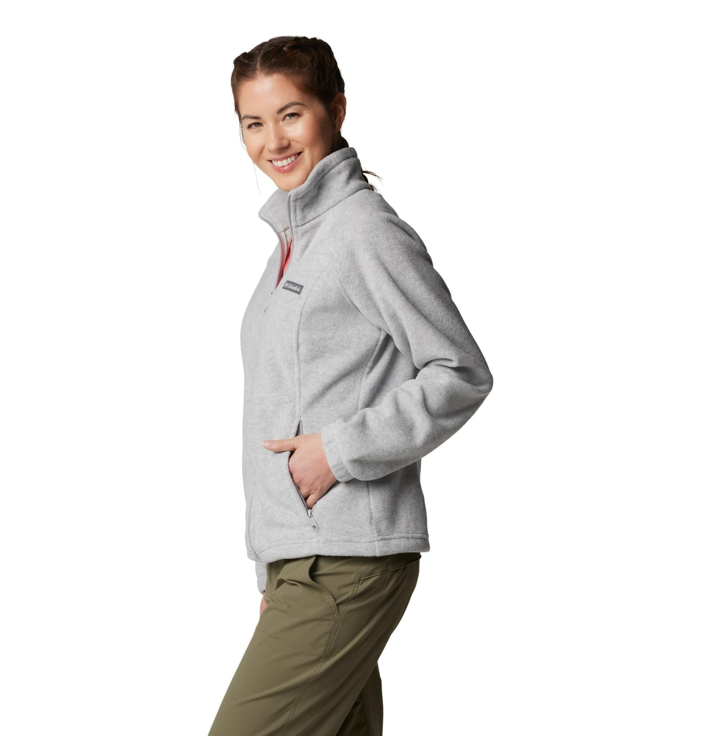 Columbia Womens Benton Springs Full Zip Fleece Jacket, Cirrus Grey Heather, Large