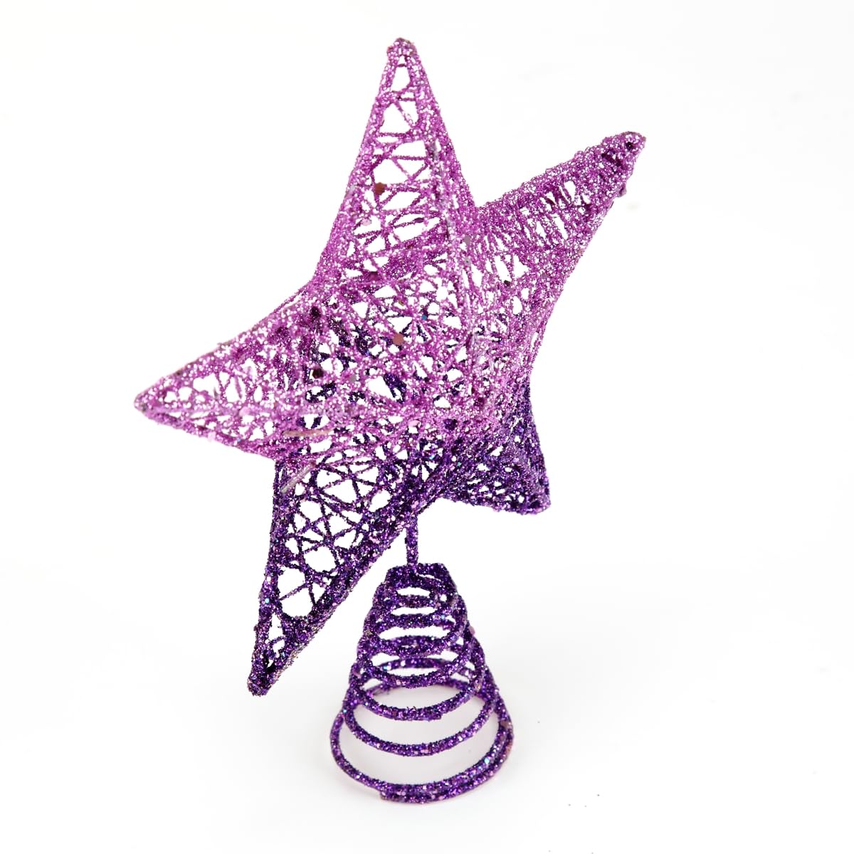 BinaryABC Christmas Tree Topper Star,Glittering Christmas Tree Decoration Ornaments,20cm (Purple Gradient)