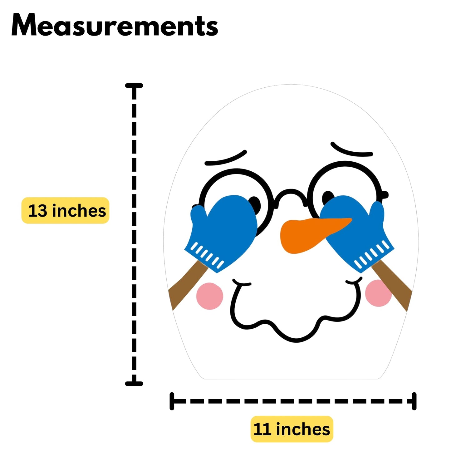 Iconikal 2-Piece Toilet Seat Cling Christmas Decoration Set, Funny Snowman
