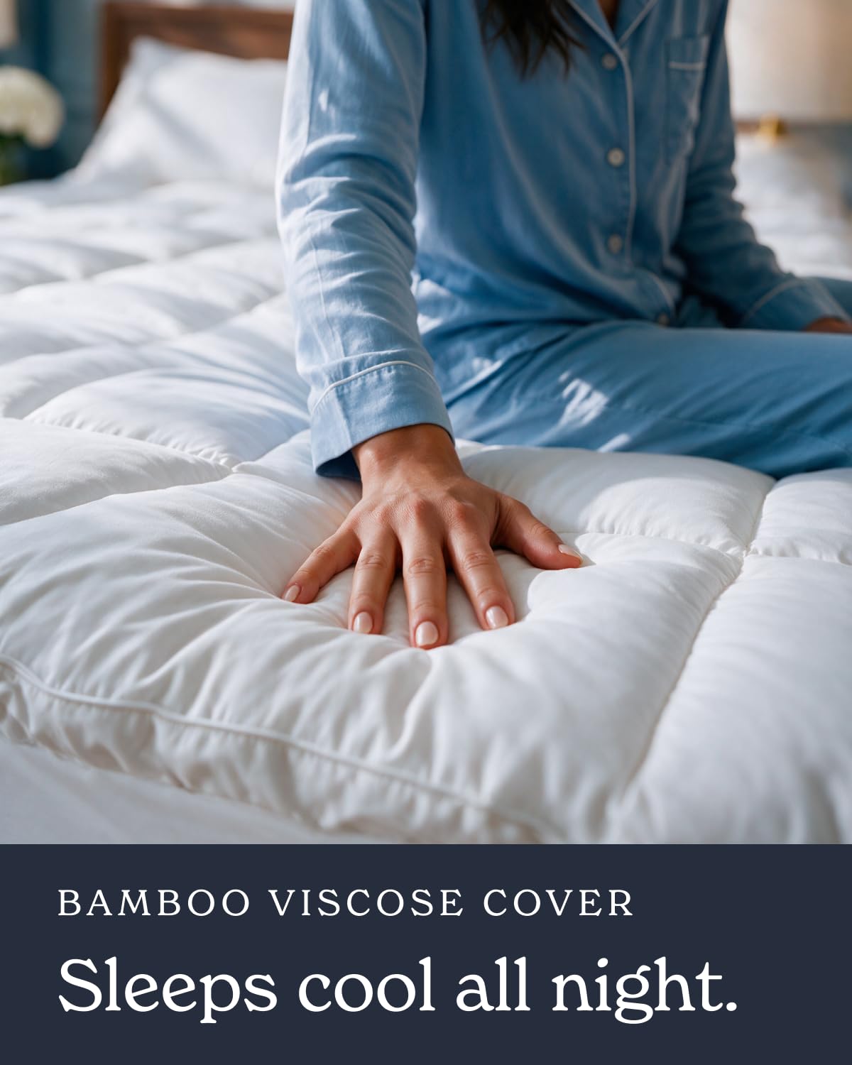Beckham Hotel Collection Twin XL Size Hybrid Mattress Protector & Pad - Extra Padded, Thick, Plush, & Fitted Mattress Topper for Bed - Quilted Pillow Top Mattress Cover