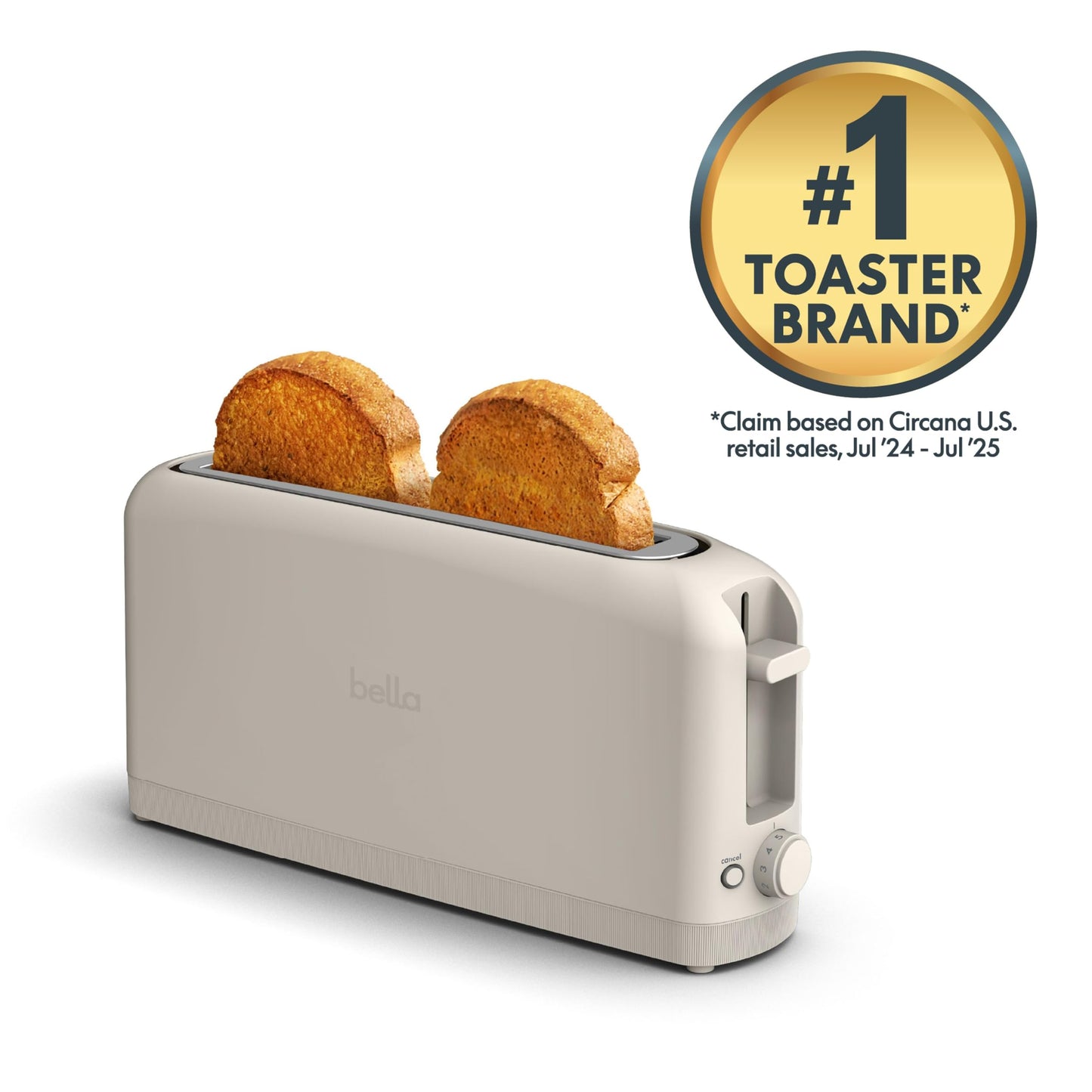 Bella Fits-Anywhere Slim Toaster, Oatmilk