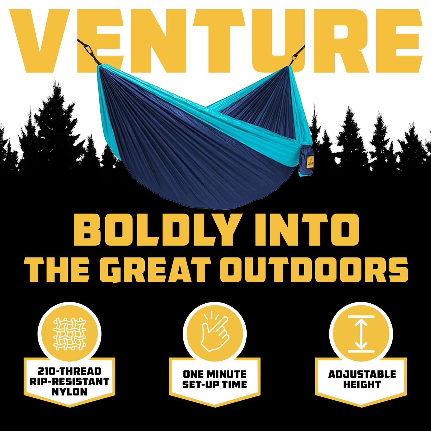 Wise Owl Outfitters Camping Hammock – 500lbs Portable Hammock with Tree Straps - Travel, Backpacking, Hiking, Outdoors Camping Gear - Single or Double