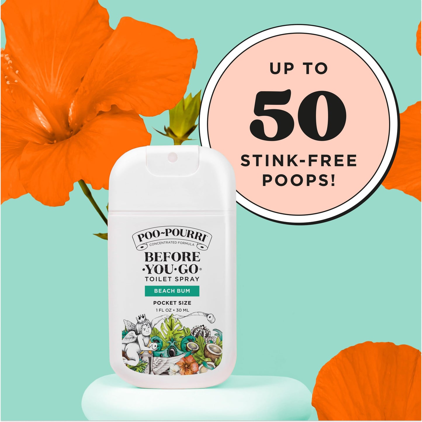 Poo-Pourri Before-You-Go Pocket Spray, Beach Bum