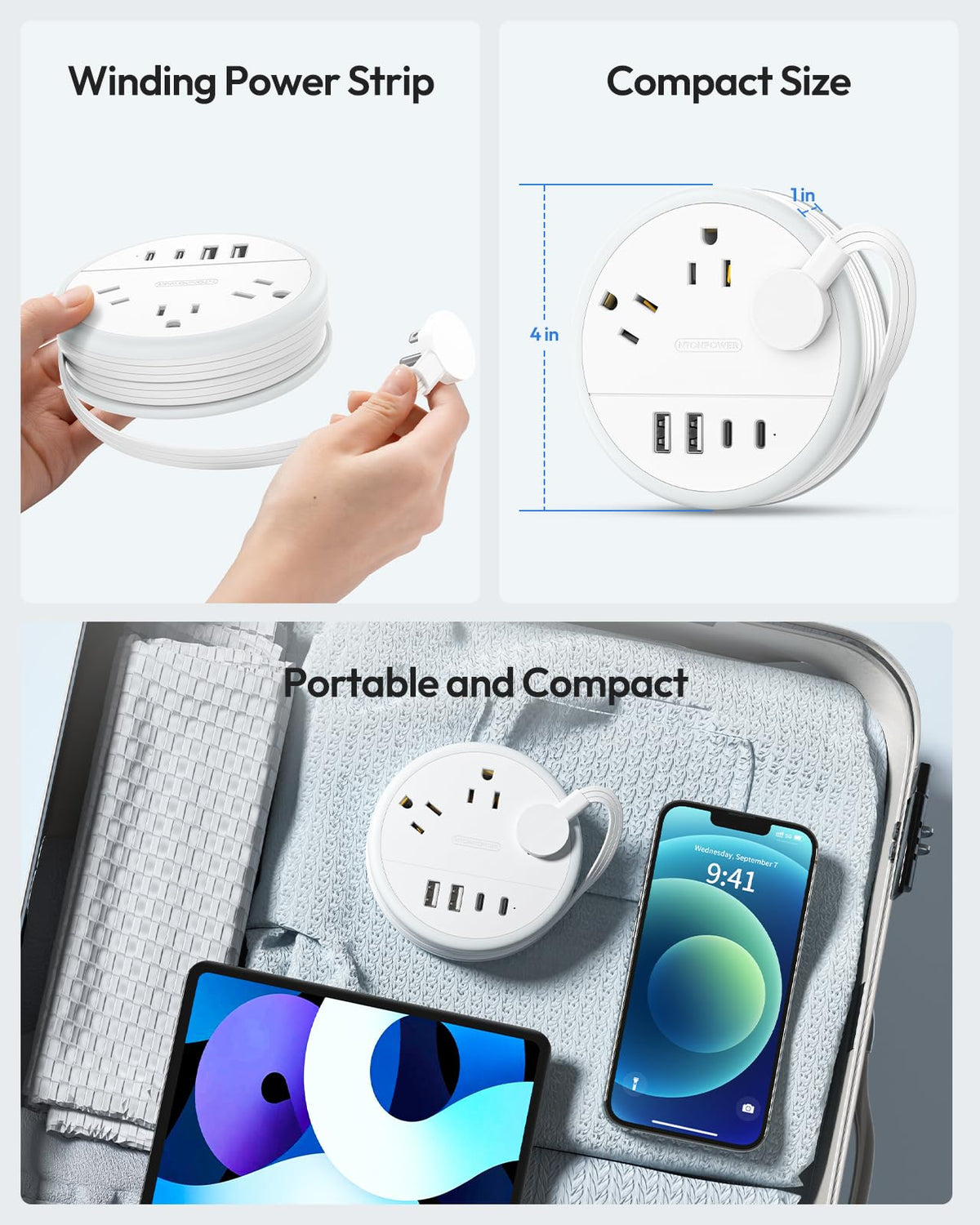NTONPOWER Travel Power Strip, Travel Essentials, Cruise Essentials 2026
