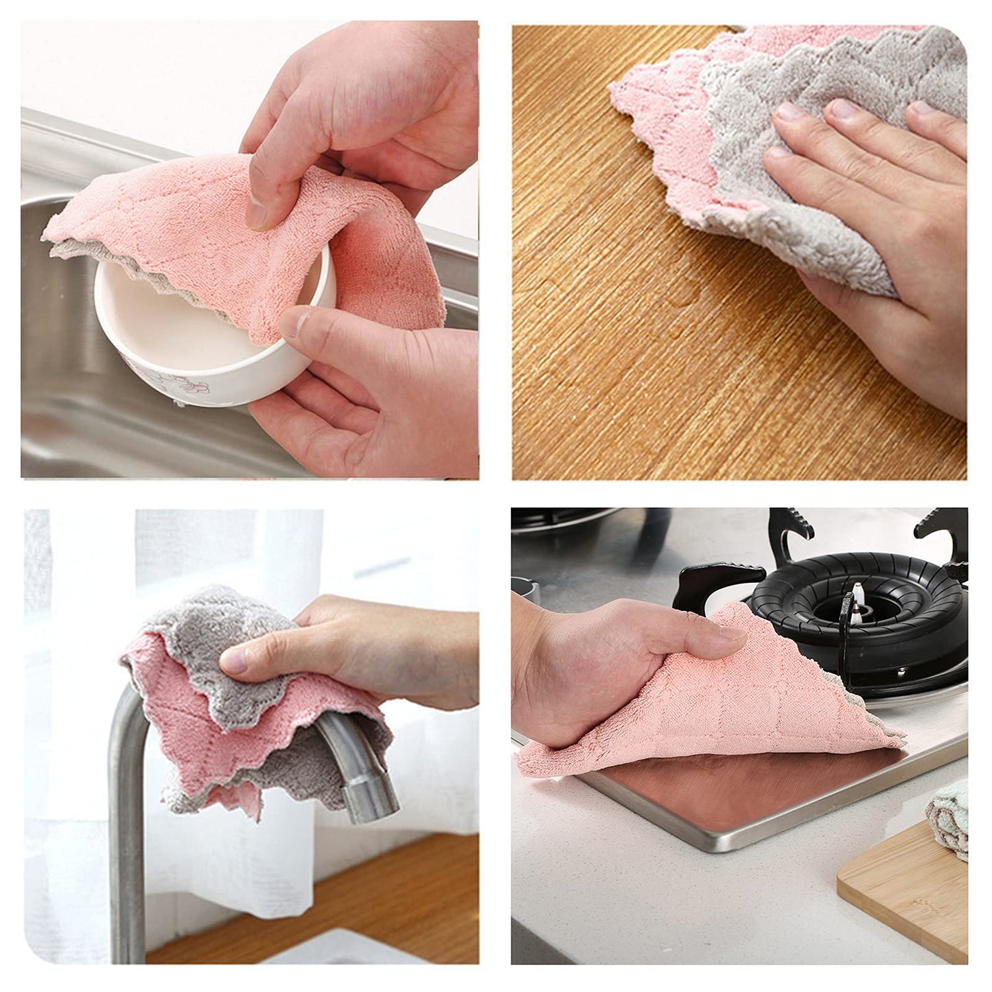 SAOYOAS Microfiber Kitchen Cloths (10-Pack)