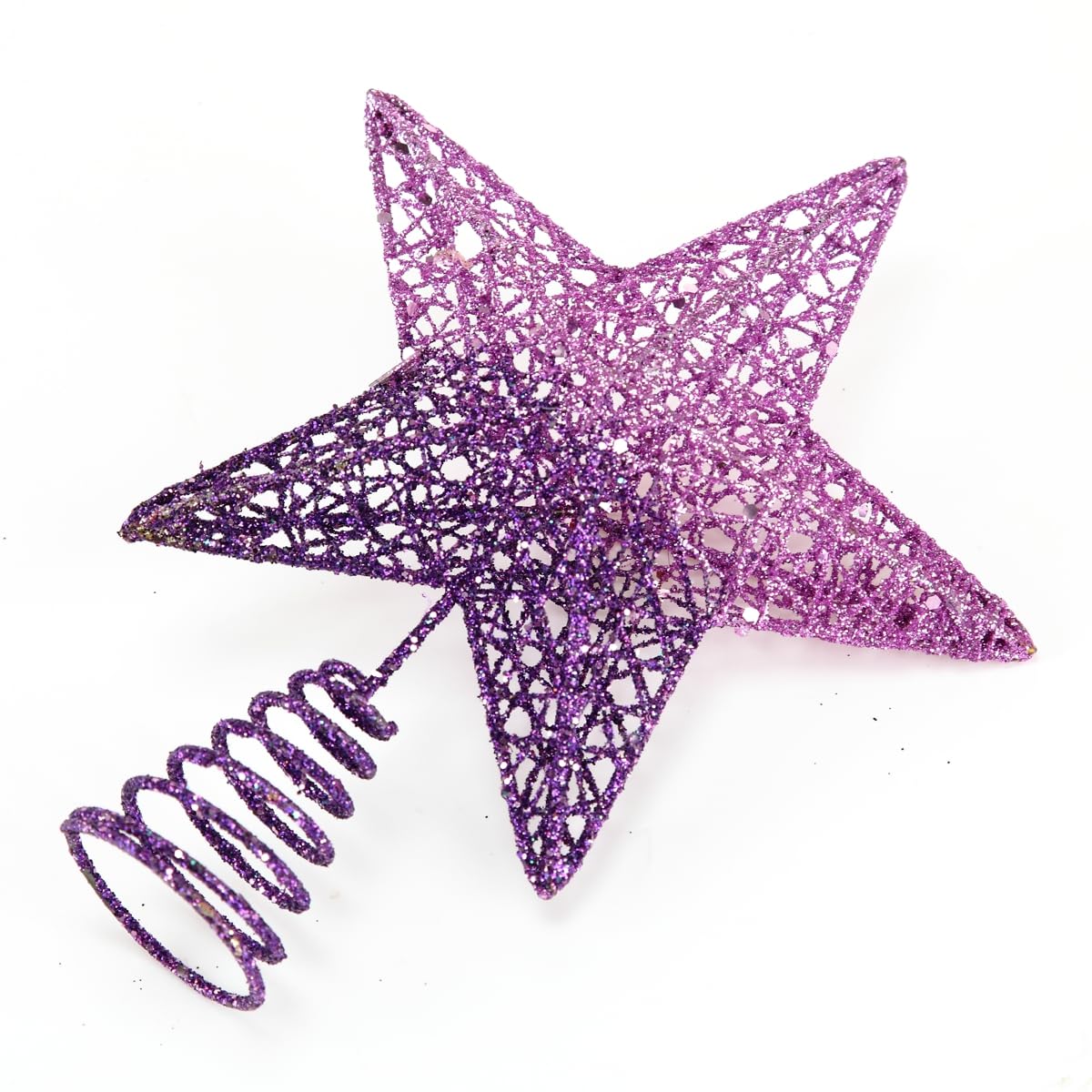 BinaryABC Christmas Tree Topper Star,Glittering Christmas Tree Decoration Ornaments,20cm (Purple Gradient)