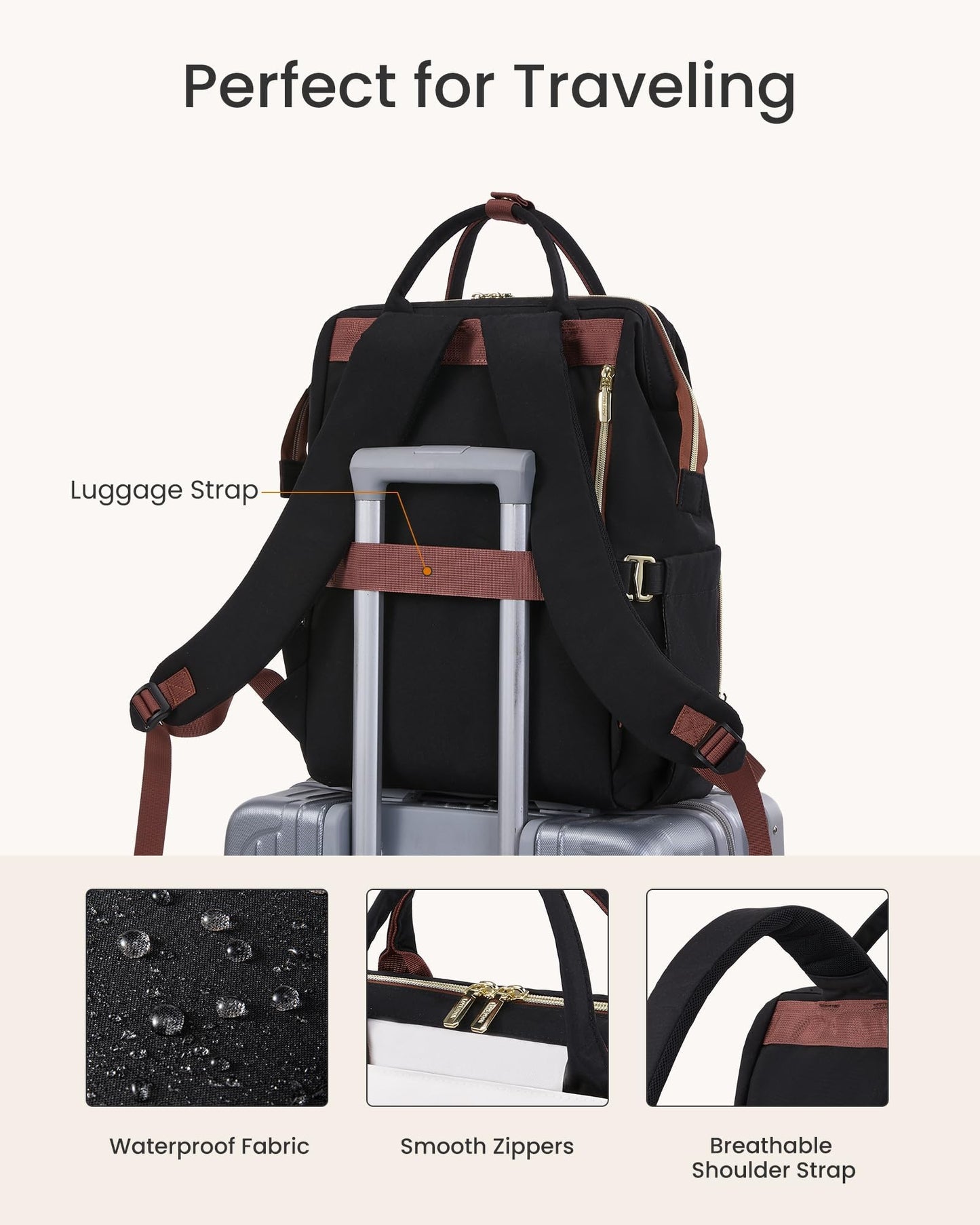 LOVEVOOK Laptop Backpack Purse with Tumbler Holder