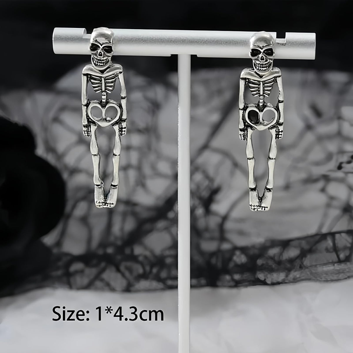 Halloween Earrings Skeleton Skull Dangle BOO Ghost Witch Tassel Terror Knife Earrings (Skull)