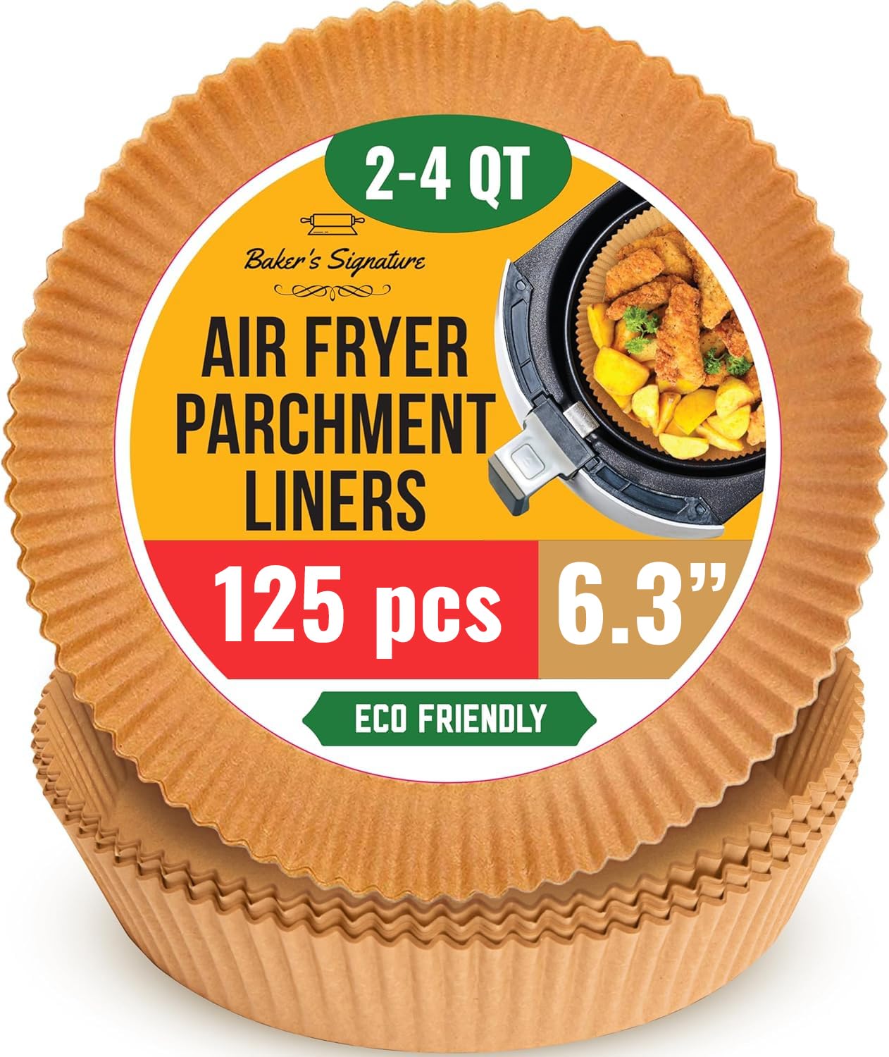 Small Round Air Fryer Liners 6.3", 125 Pcs Disposable for 2-4 qt Basket