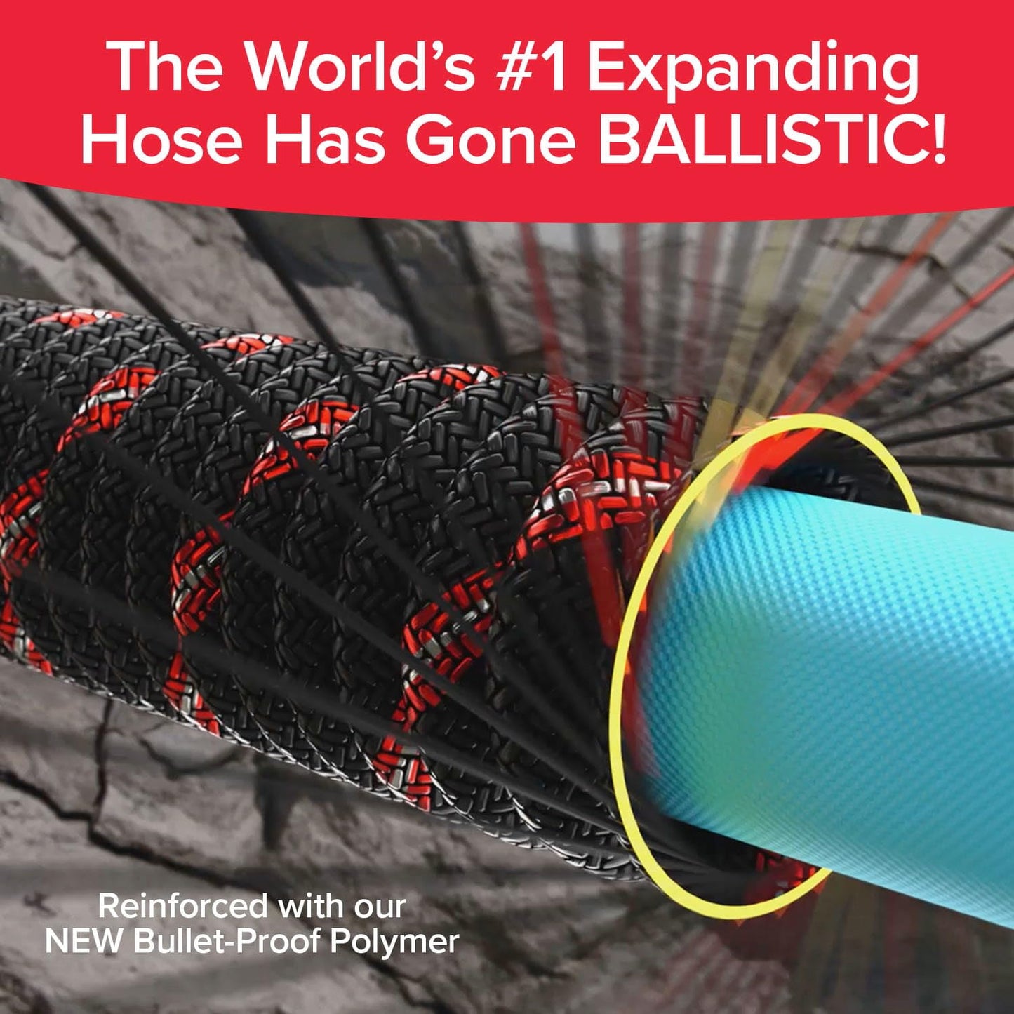 Pocket Hose Ballistic 100 FT Expandable Garden Hose, No-Kink, As Seen on TV