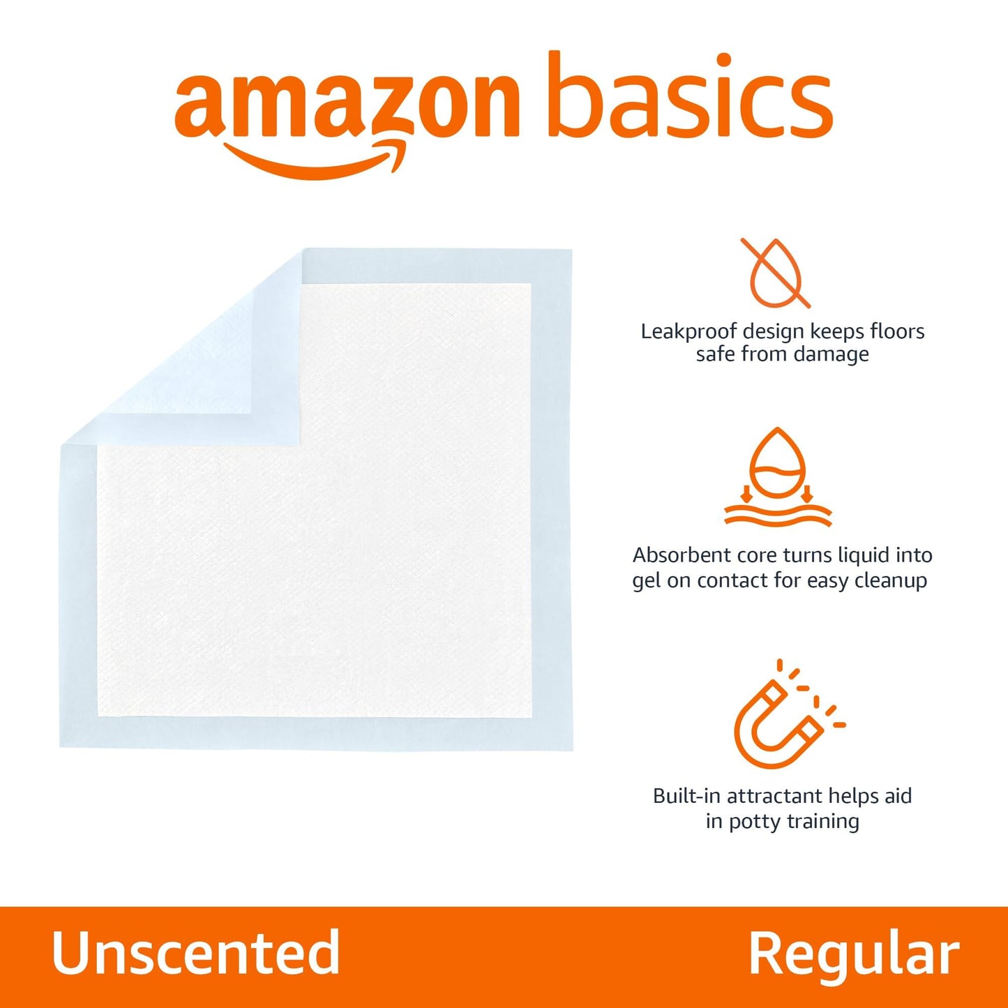Amazon Basics Dog Training Pee Pads, 22x22" (100-Count)
