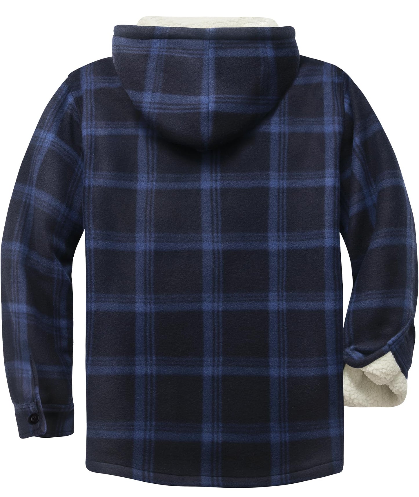SCODI Men's Flannel Shirt Jacket Fleece Sherpa Lined Plaid Zip Up Hoodies