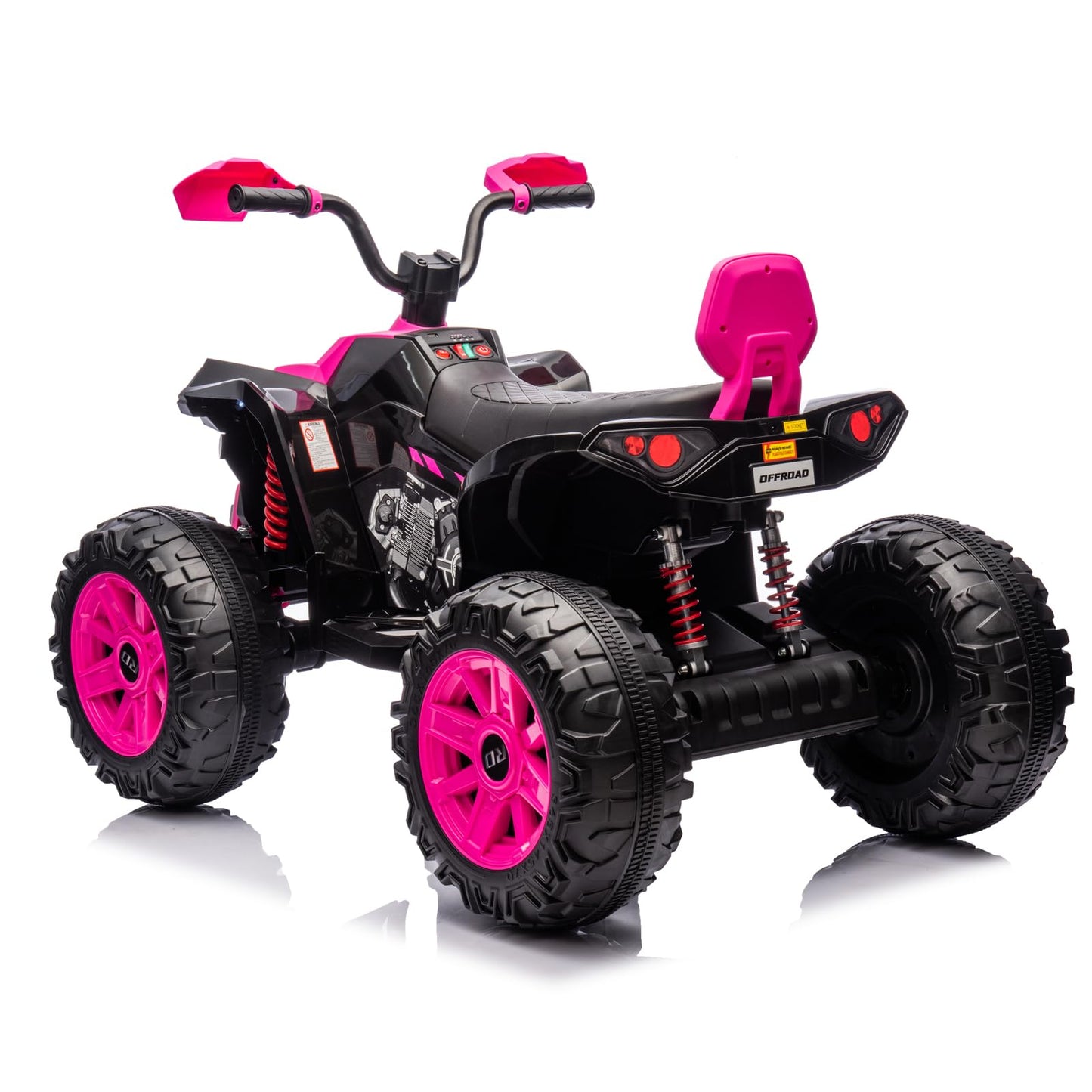 Garvee 2-Seater Kids ATV Ride-On, 24V Electric Quad 4 Wheeler with 800W Motors, 7Ah Battery, Bluetooth, MP3, USB, Spring Suspension, Knee Pads