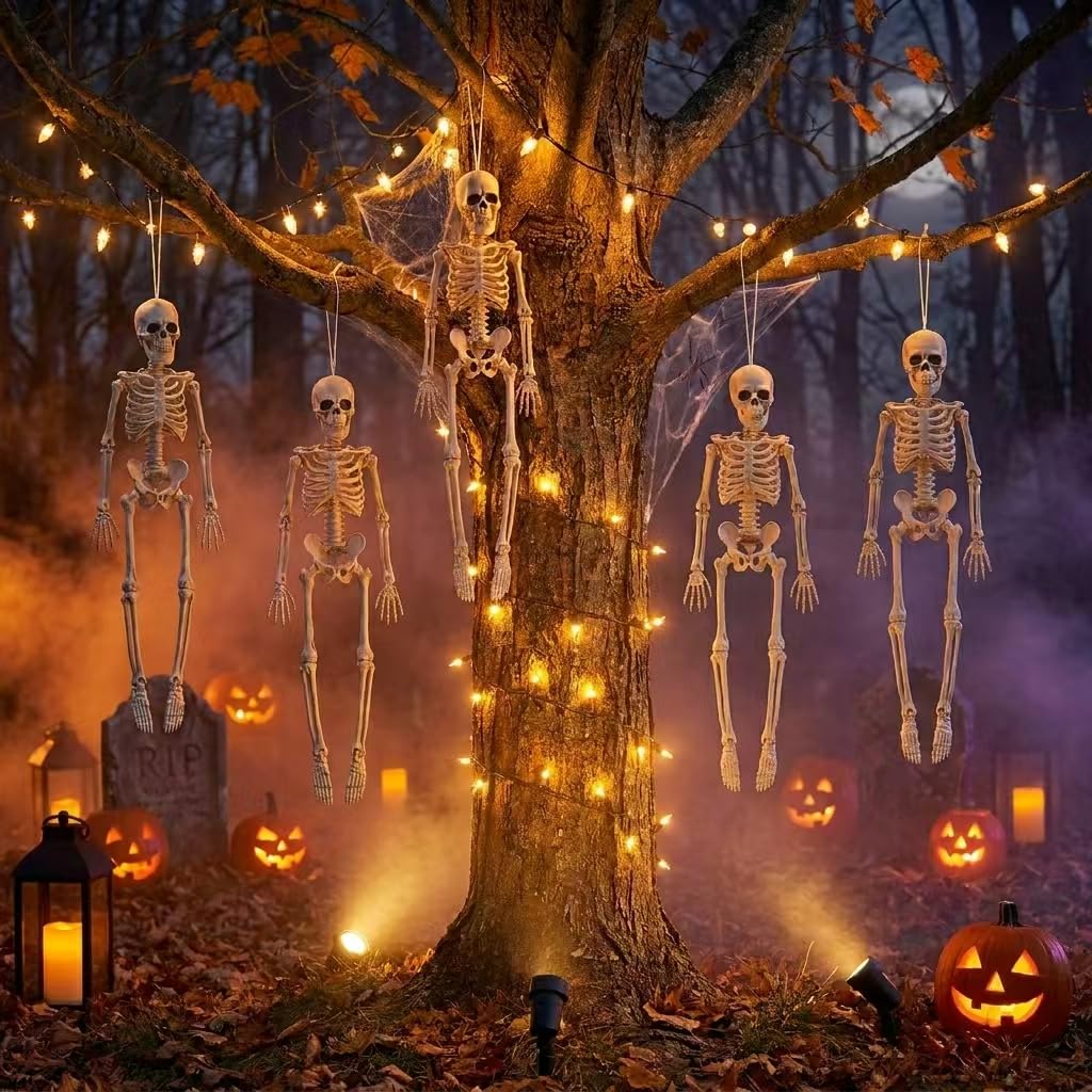 Jiesiity Halloween Decorations Hanging Small Skeletons: 2PCS 16Inches