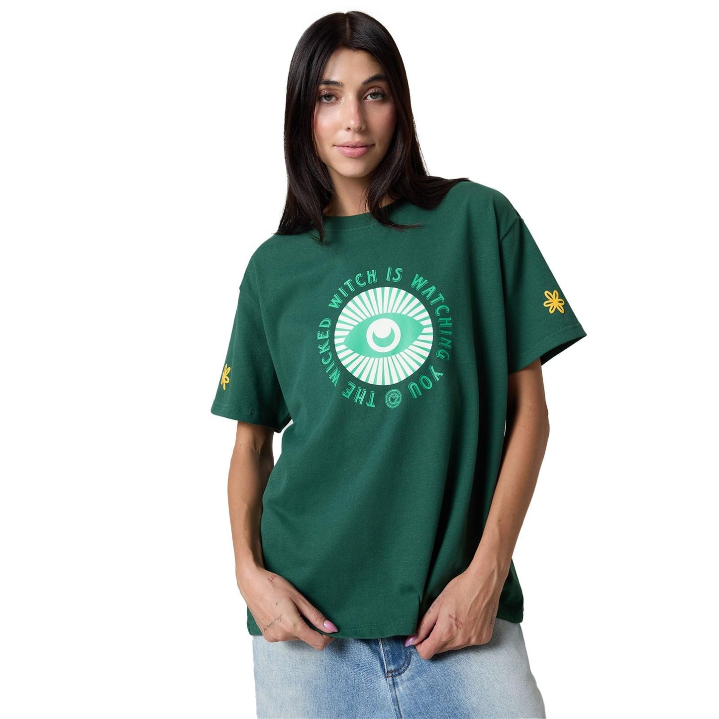 Samii Ryan Wicked x The Witch is Watching Oversized Tee, Green, X-Small