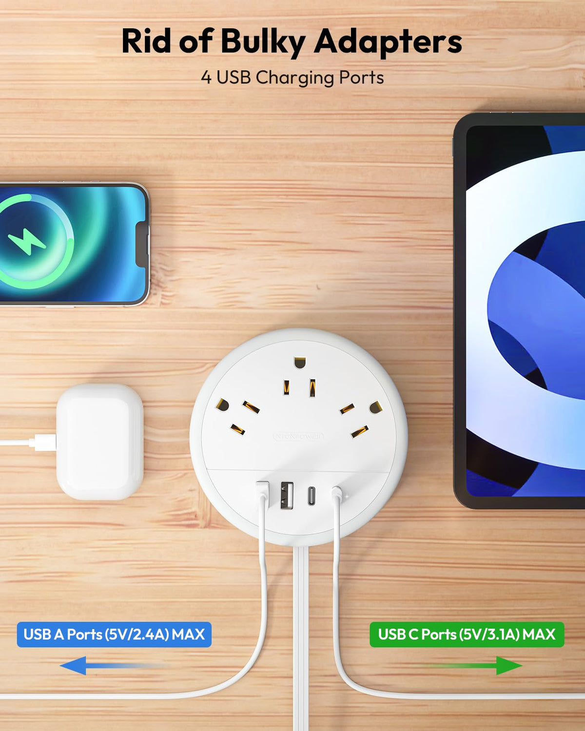NTONPOWER Travel Power Strip, Travel Essentials, Cruise Essentials 2026