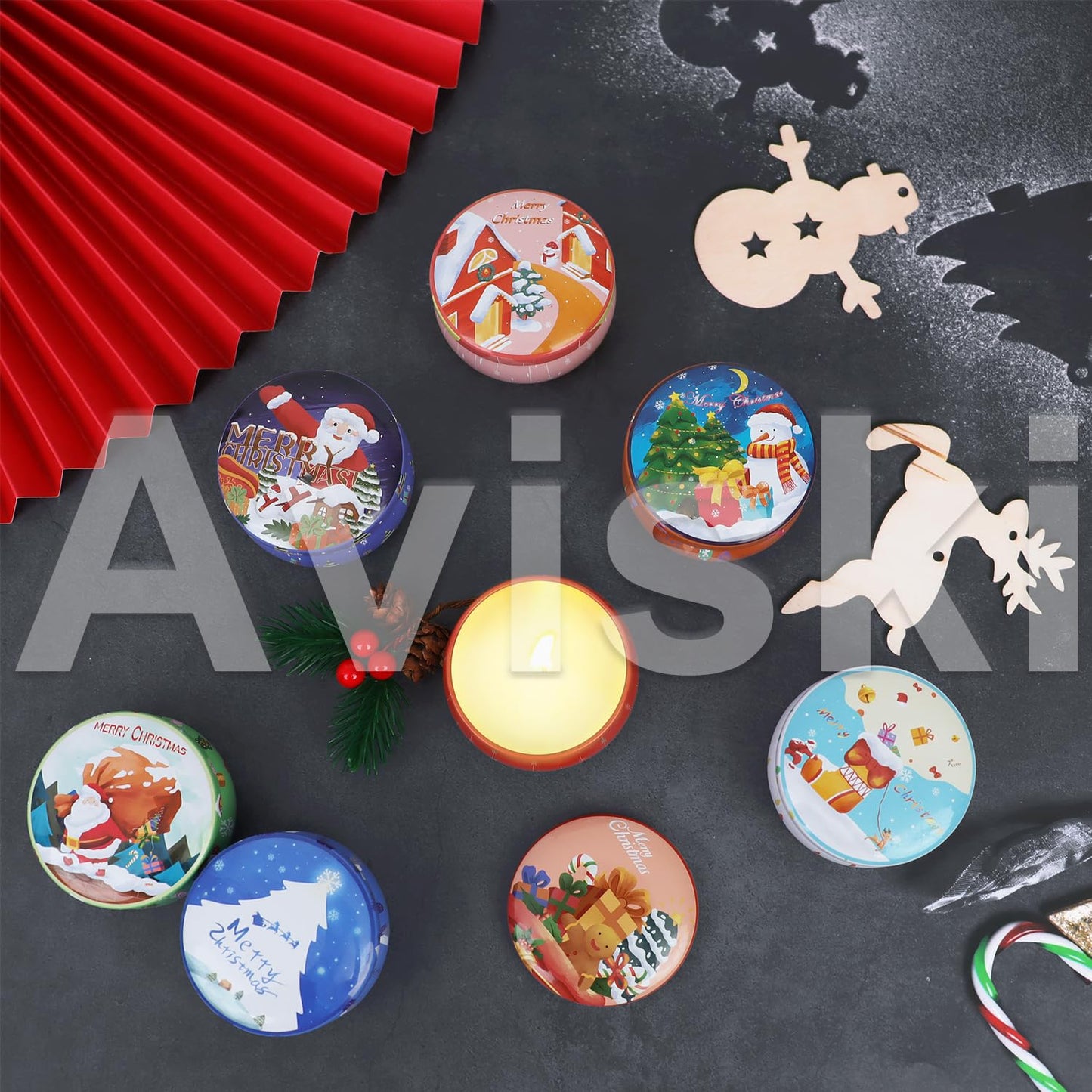 12 PCS Christmas Scented Candles, 2.5OZ Jar Candles, 12 Christmas Fragrances Candle Set for Women, Mom, Grandma, Godmother, Coworker, Teacher