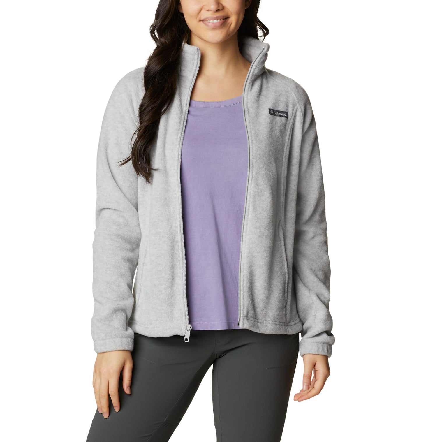 Columbia Womens Benton Springs Full Zip Fleece Jacket, Cirrus Grey Heather, Large