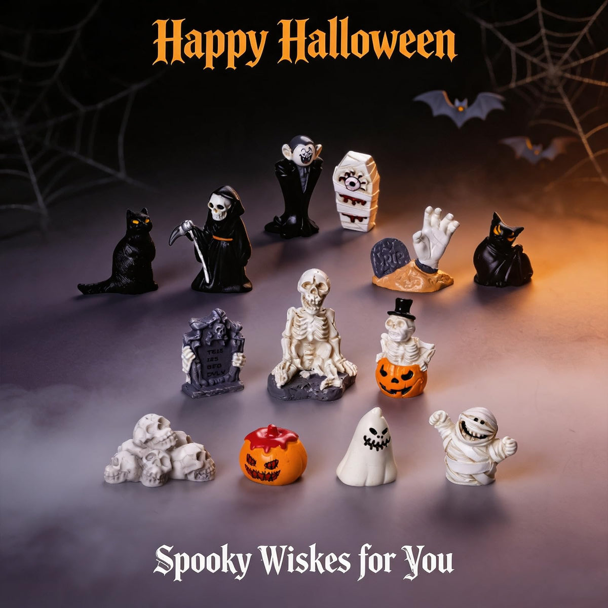 13PCS Halloween Mini Resin Figures, 13 Styles Halloween Figurines