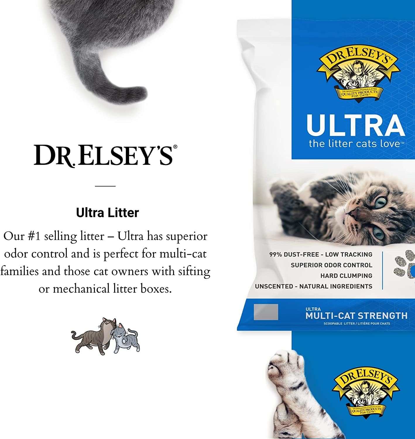 Dr. Elsey's Ultra Unscented Clumping Cat Litter, 40 lb