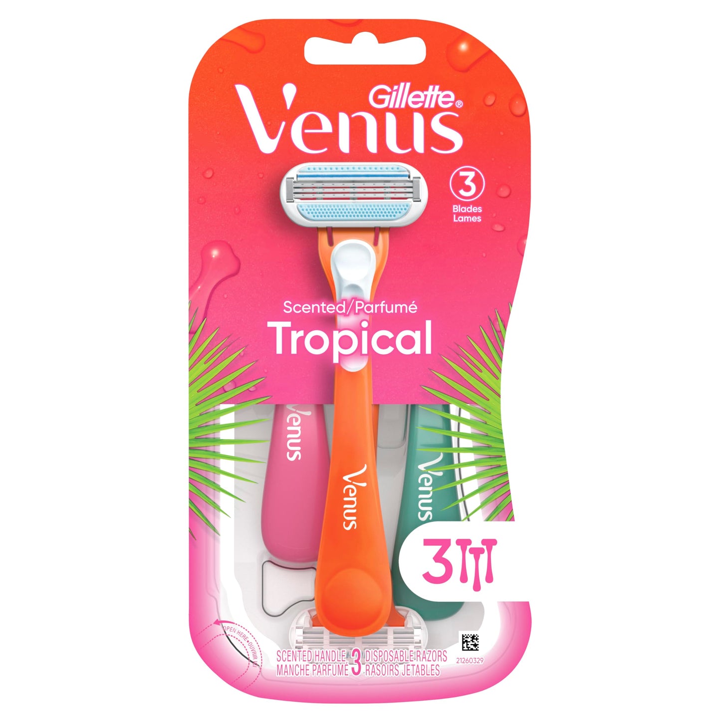 Gillette Venus Tropical Women's Disposable Razor, 3 Count