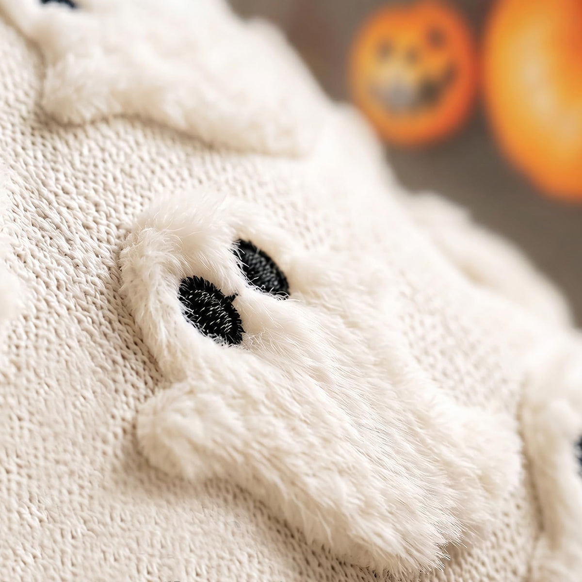 WEFNKA Halloween Pillow Covers 18x18 inch 2Pcs Beige Ghost Halloween Decor