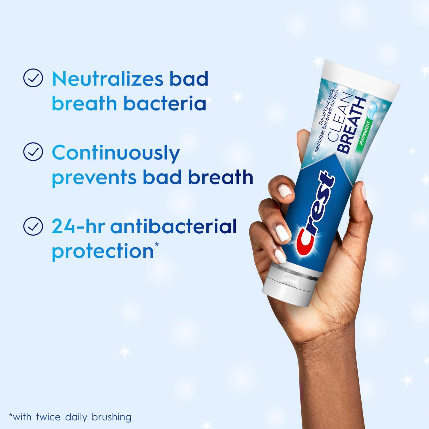 Crest Toothpaste Clean Breath Peppermint 4.6oz – Neutralizes Bad Breath, Antibacterial Protection, Fights Cavities, Freshens Breath, Gently Whitens