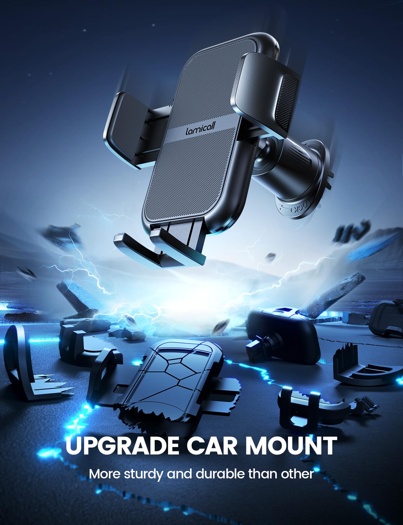 Lamicall 2025 Wider Clamp & Metal Hook Car Phone Holder Vent [Thick Cases Friendly] Phone Holders for Your Car Mount Automobile Hands Free Cradle Air Vent for iPhone 16 15 14 13 Pro Max Smartphone