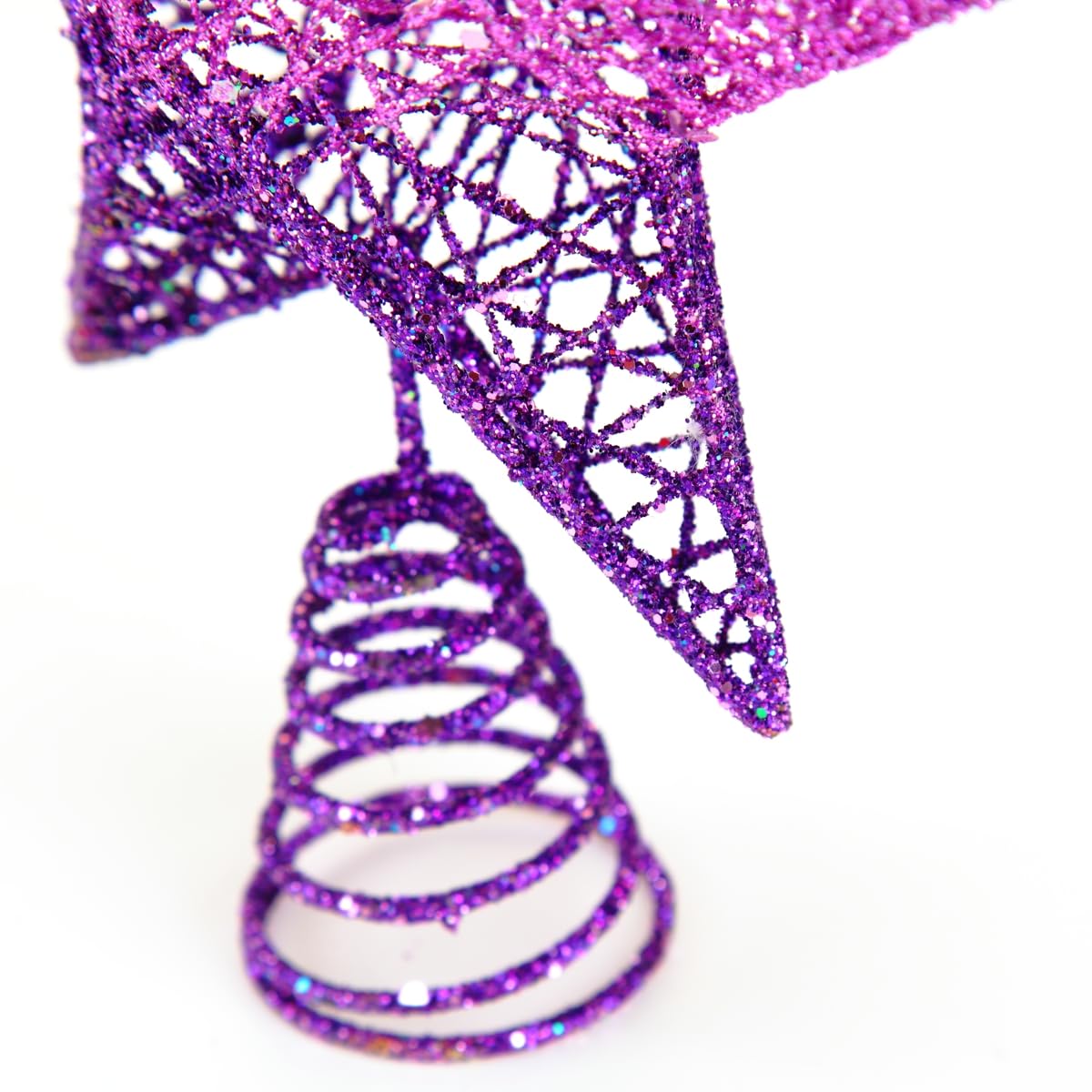 BinaryABC Christmas Tree Topper Star,Glittering Christmas Tree Decoration Ornaments,20cm (Purple Gradient)