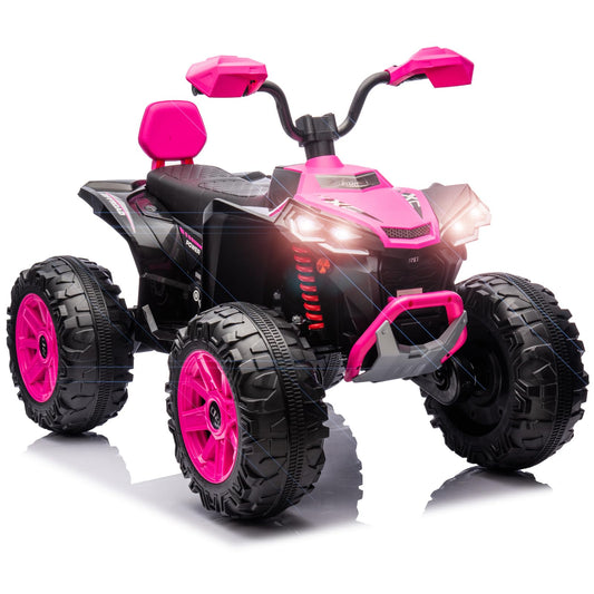 Garvee 2-Seater Kids ATV Ride-On, 24V Electric Quad 4 Wheeler with 800W Motors, 7Ah Battery, Bluetooth, MP3, USB, Spring Suspension, Knee Pads