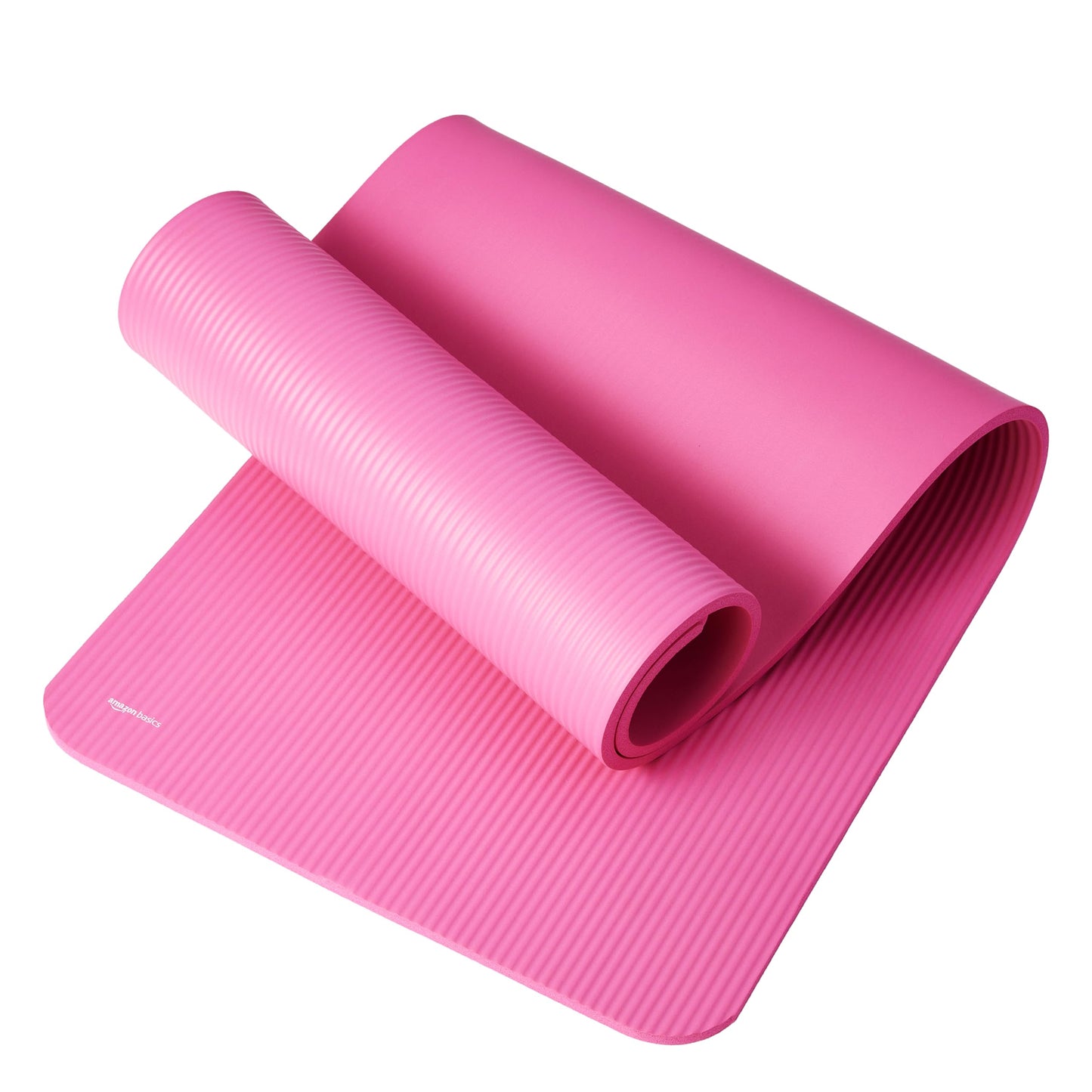 Amazon Basics 1/2 Inch Extra Thick Exercise Yoga Mat with Carrying Strap, Pink