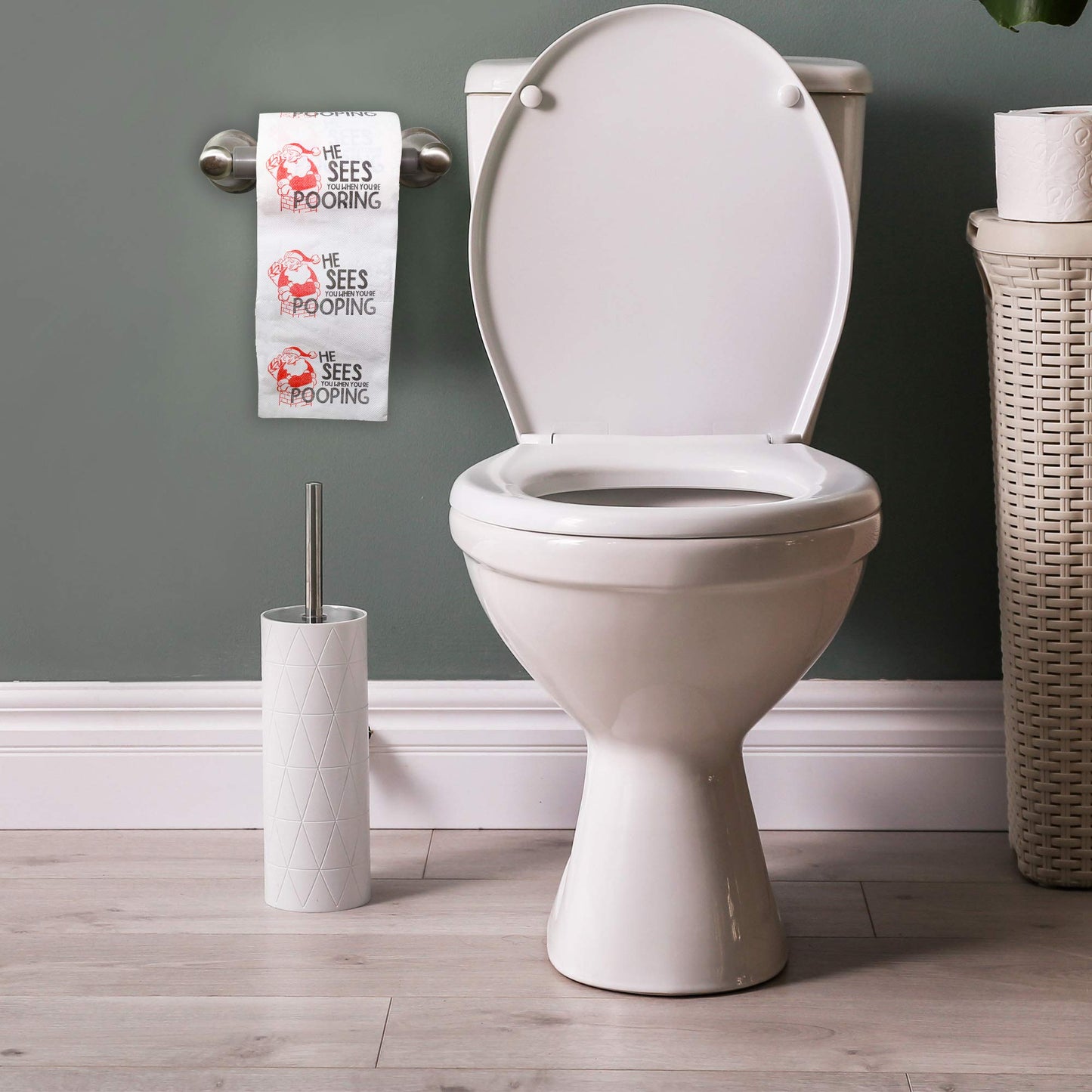 Christmas Toilet Paper Roll He Sees You When You're Pooping - Funny Toilet Paper, Funny Merry Christmas Novelty Gifts, Perfect for White Elephant and Holiday Parties - Santa, Xmas, Holiday Gag Gifts