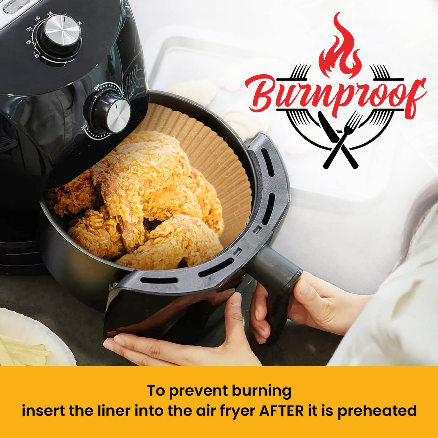 Small Round Air Fryer Liners 6.3", 125 Pcs Disposable for 2-4 qt Basket