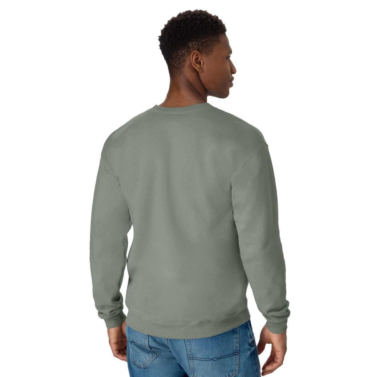 Hanes Mens Ecosmart Fleece Sweatshirt, Cotton-blend Pullover, Crewneck For Men, 1 Or 2 Pack, Stonewashed Green - 1 Pack, Large US