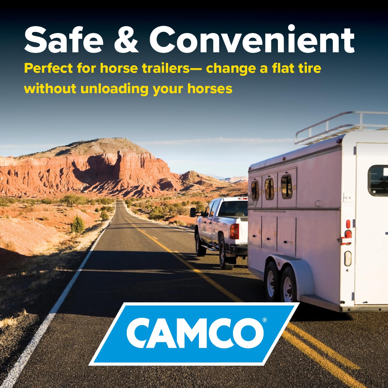 Camco Trailer Aid Plus - 5 1/2" Lift Tandem Tire Trailer Ramp - Quickly Change RV & Trailer Tires Without Unloading Cargo - Trailer & RV Accessories for Easier Hauling (21002)