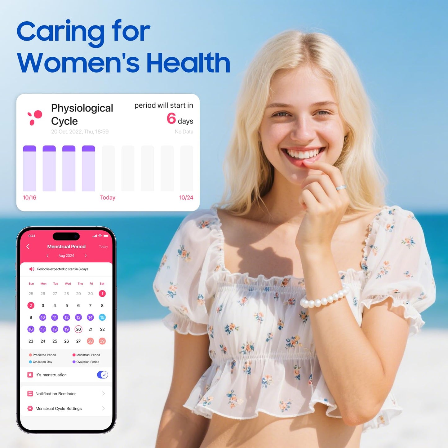 prxxhri 2026 Smart Ring New Health Tracker, IP68 Waterproof, iOS/Android Compatible