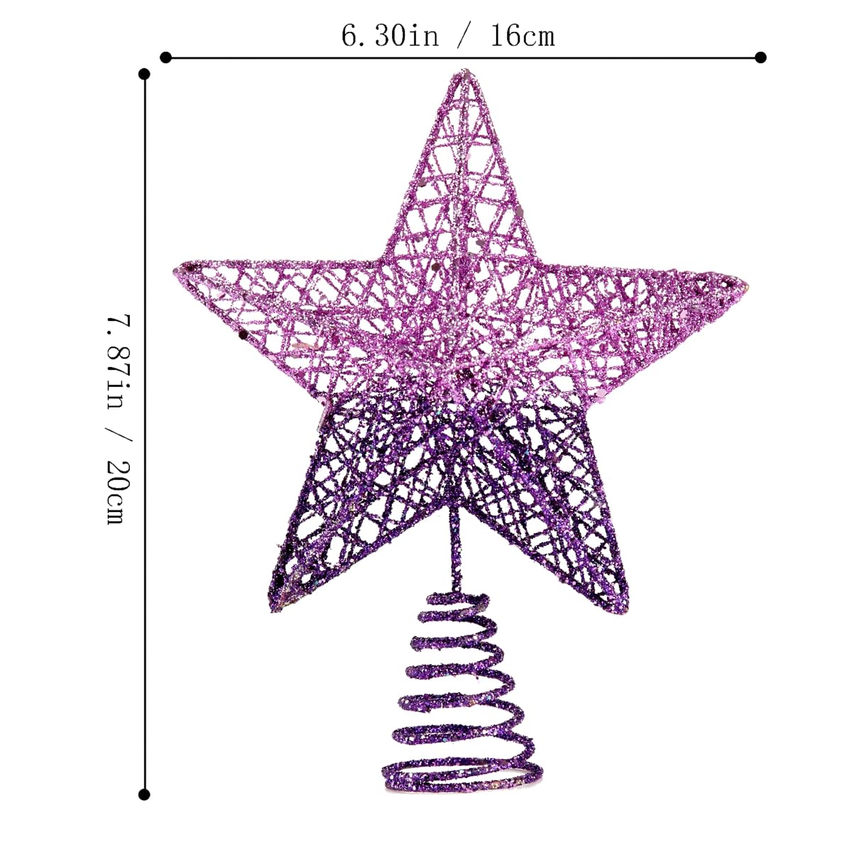 BinaryABC Christmas Tree Topper Star,Glittering Christmas Tree Decoration Ornaments,20cm (Purple Gradient)
