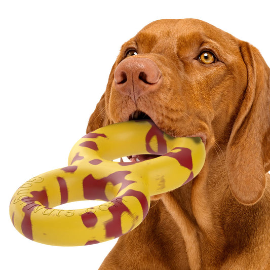 Goughnuts — Dog Toys for Aggressive Chewers | Virtually Indestructible Pull Toy for Breeds Such as Pit Bulls and German Shepherds | Heavy Duty Tug Dog Toy | Medium | Yellow