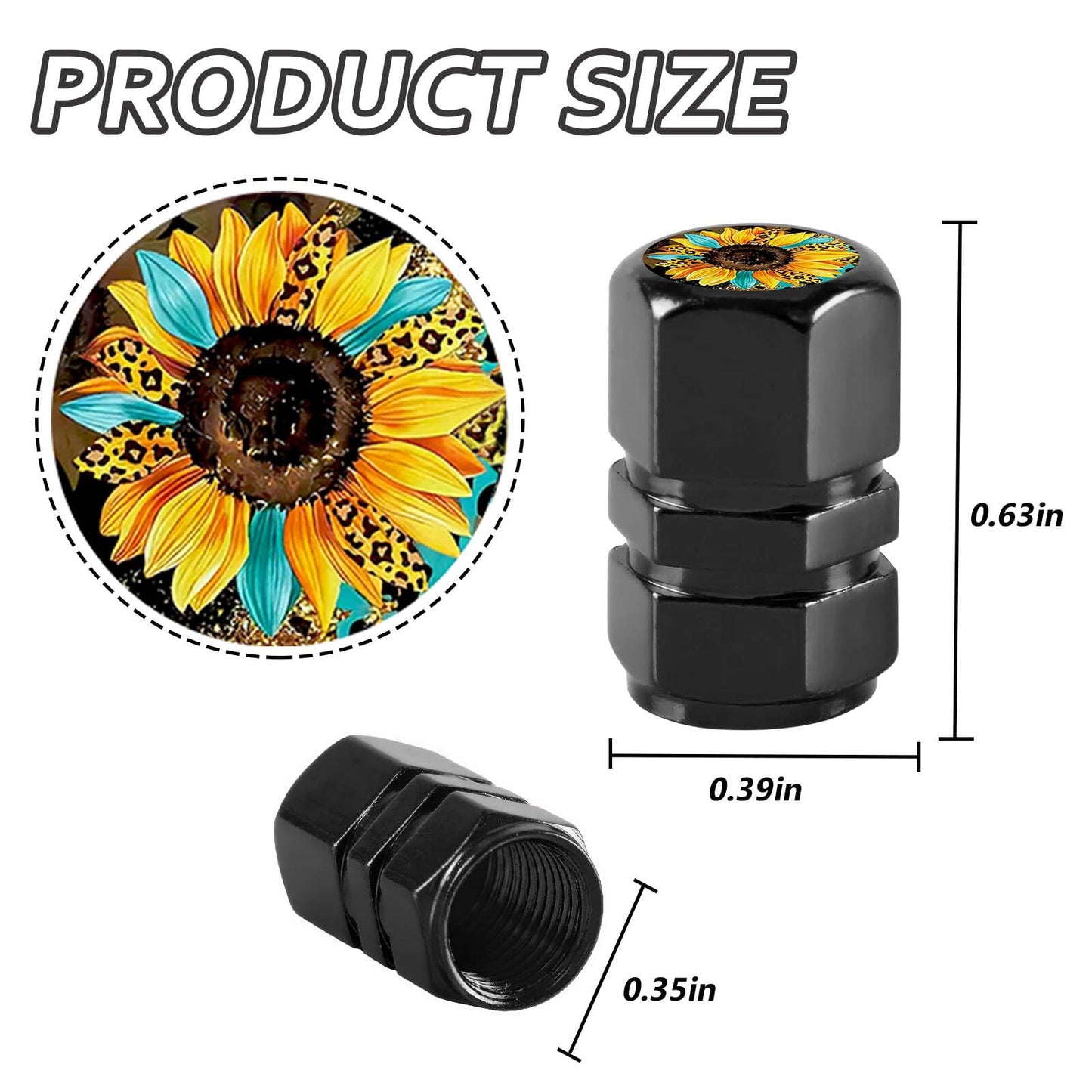 4Pack Turtle Tire Valve Stem Caps Aluminum Rust-Proof Valve Stem Covers