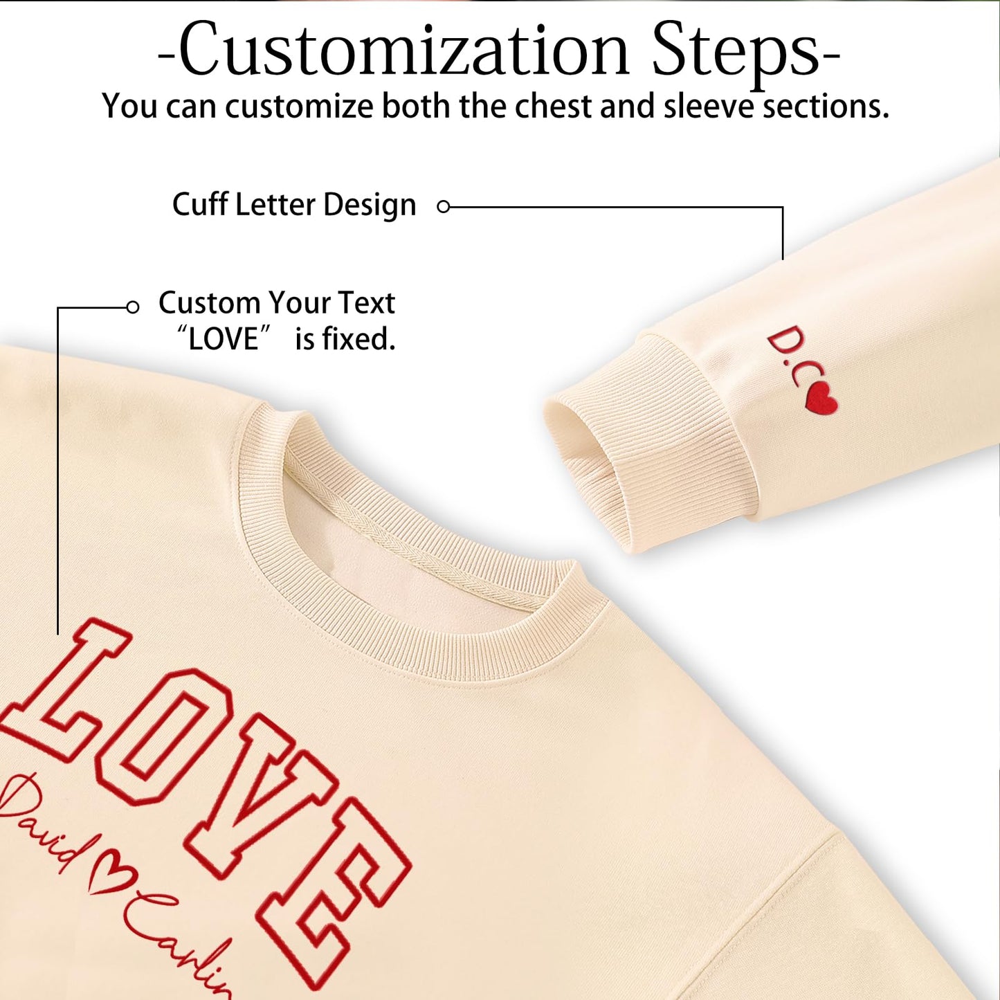 Chersinger Custom Embroidered Hoodie & Sweatshirt from Photo for Him and Her, Personalized Gift for Girlfriend, Boyfriend, Valentines Day, Christmas, anniversary