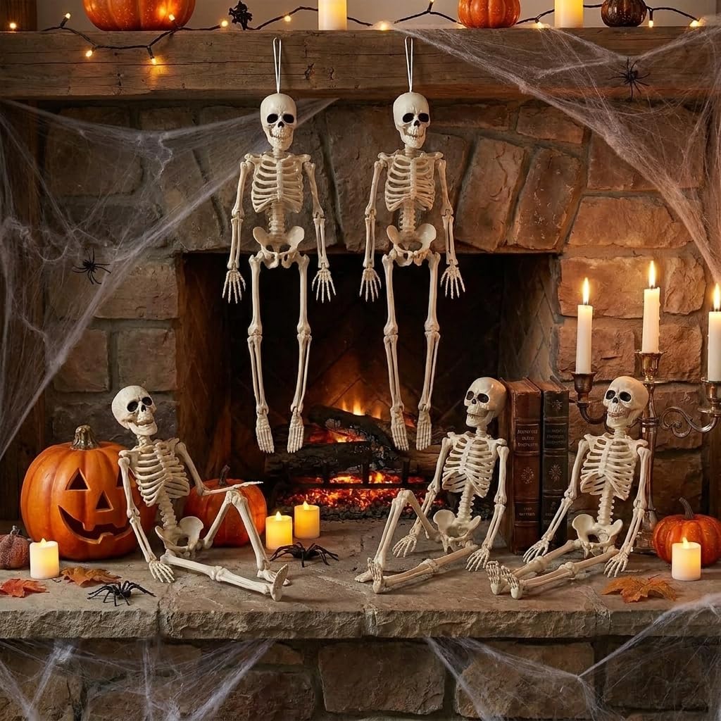 Jiesiity Halloween Decorations Hanging Small Skeletons: 2PCS 16Inches