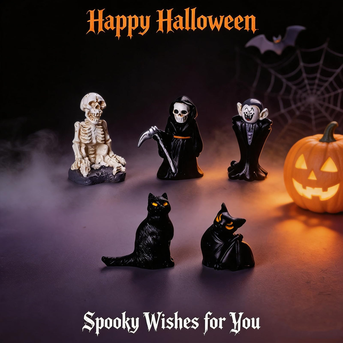 13PCS Halloween Mini Resin Figures, 13 Styles Halloween Figurines