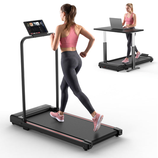 Walking Pad Treadmill for Home with Handle Bar Foldable Under Desk Terluxra